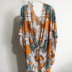 Floral Orange Women's Swim Coverup